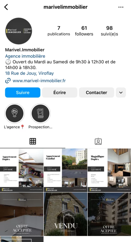 MARIVEL IMMOBILIER INSTAGRAM AGENCE IMMOBILIERE VIROFLAY